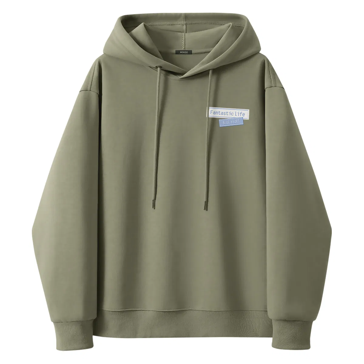 Детская худи с капюшоном MINISO, Palm Green (Blue Lifestyle Chest Logo)