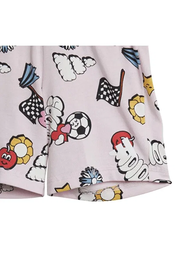 Детский комплект спортивного костюма для девочек с принтом Adidas, Pink — фото 4