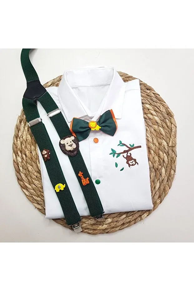Детская рубашка для мальчиков с длинным рукавом Saferi concept old bow tie shirt Cool Partyshop, Emerald Green