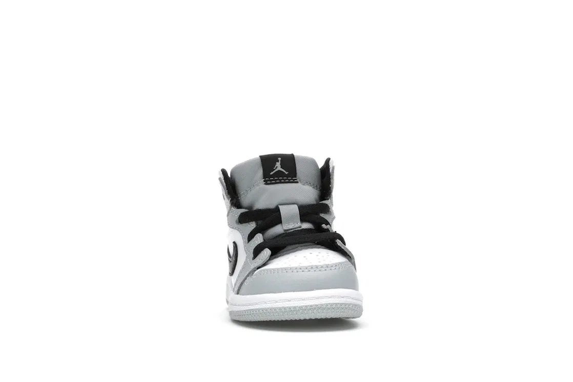 Детские кроссовки с длинным рукавом Jordan 1 Mid Jordan, Light Smoke Grey/White-Black — фото 2
