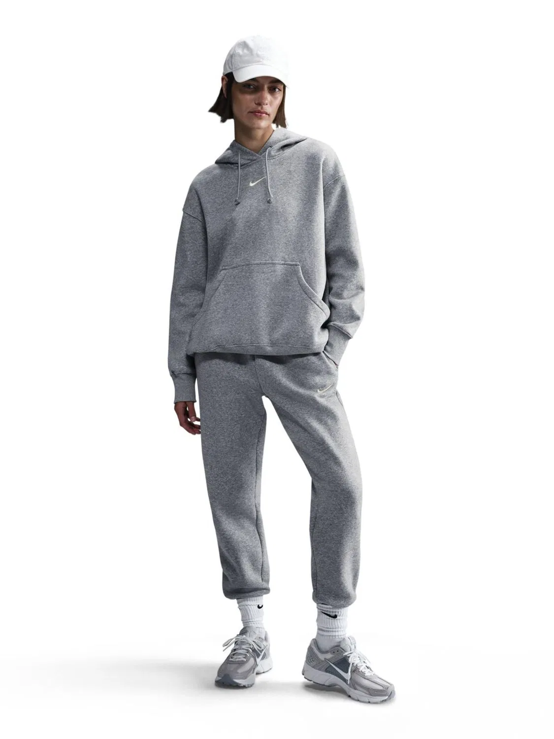 Худи Nike Phoenix Fleece, темно-серый меланж