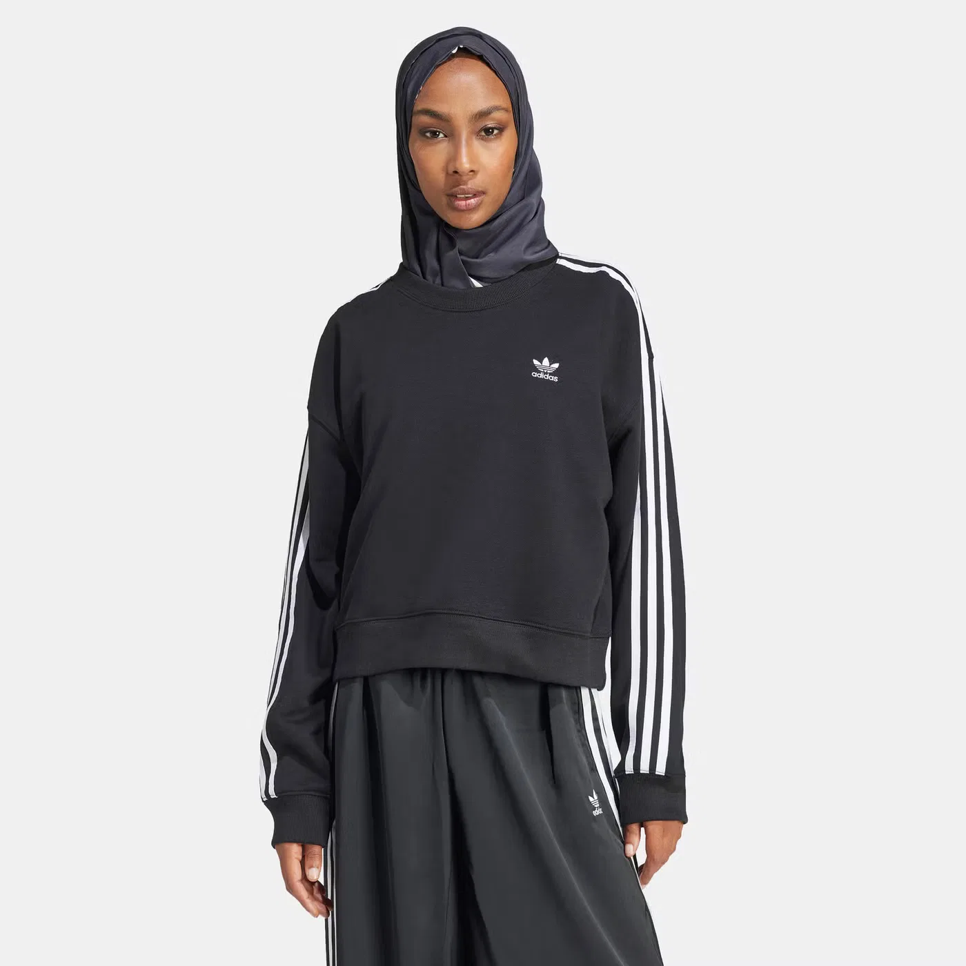 Свитшот с тремя полосками Adidas Originals, черный