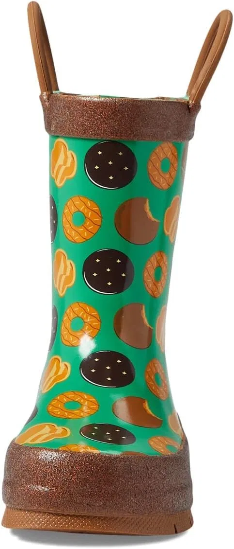 Детские сапоги для девочек с принтом It's Raining Cookies Western Chief, Green — фото 2