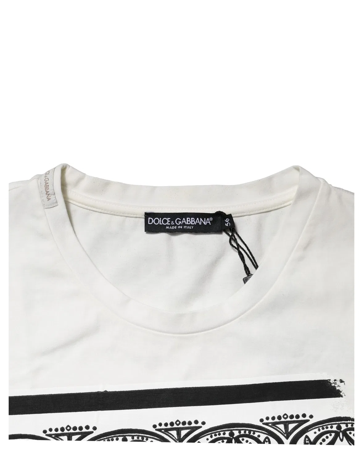 Мужская футболка с принтом банданы White Bandana Dolce & Gabbana, Black/White — фото 4