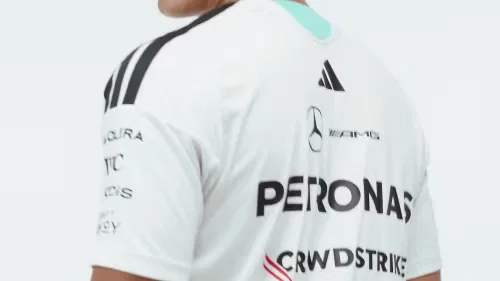 Мужская гоночная футболка с узким кроем Mercedes-AMG Petronas Formula 1 Team Driver adidas Performance, белая — фото 2