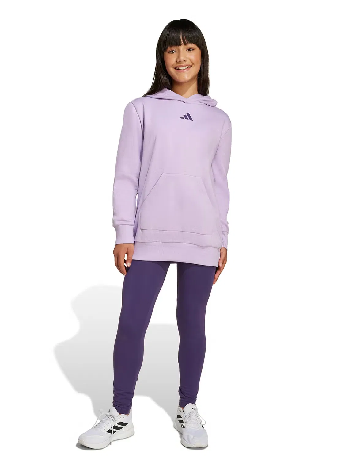 Комплект худи и джоггеры с капюшоном Youth Adidas, фиолетовый
