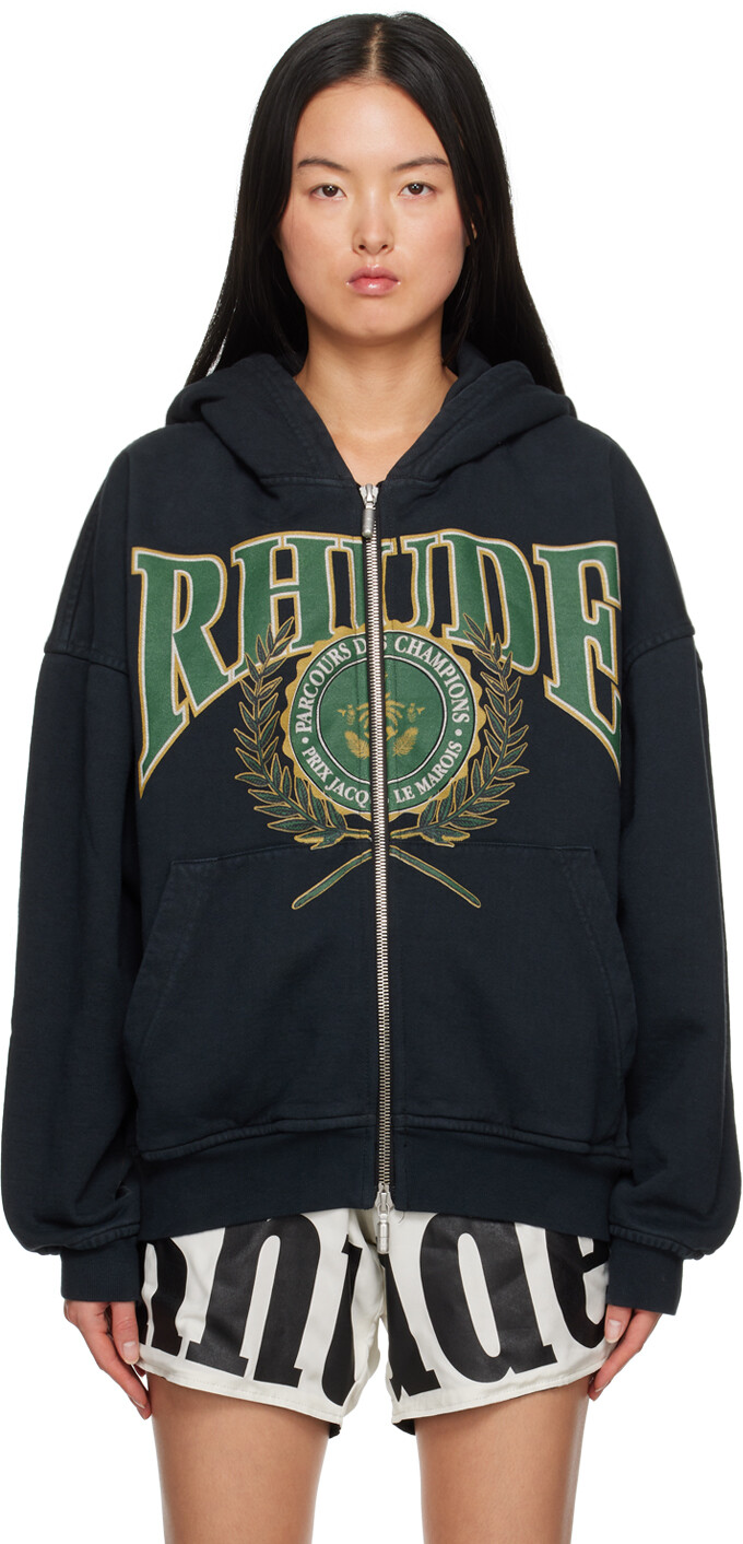 

Черная толстовка Rhude Parcours Des Champions, Черный, Черная толстовка Rhude Parcours Des Champions