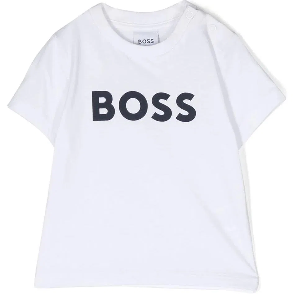 Детская футболка без рукавов с круглым вырезом HUGO BOSS, White