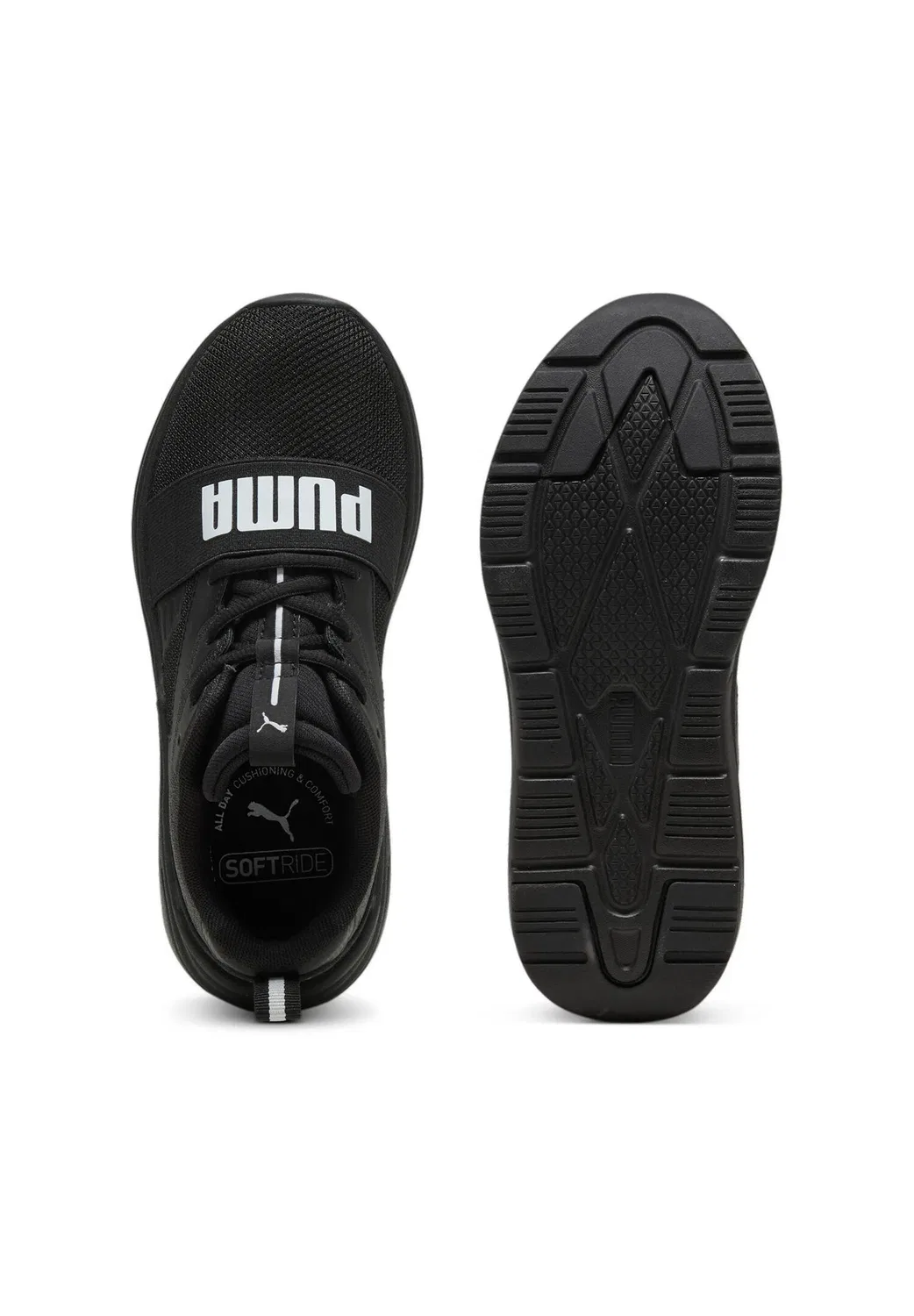 Детские кроссовки с шнуровкой SOFTRIDE Wired 2 JR Puma, Schwarz Weiss — фото 4