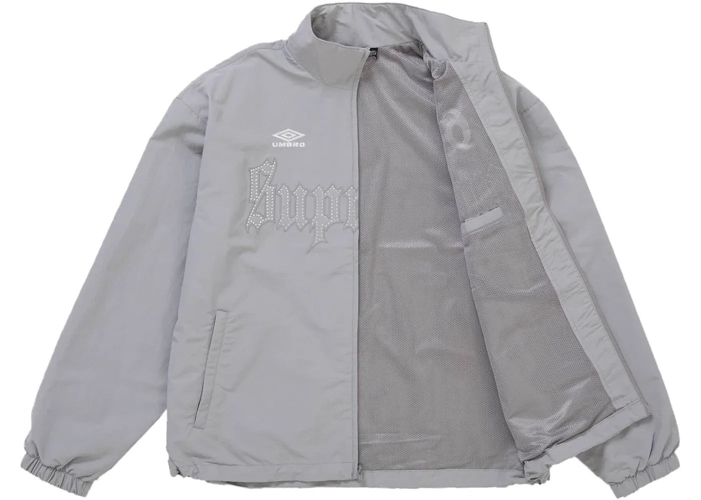 Мужская куртка с принтом Rhinestone Track Jacket Supreme, Light Grey — фото 2
