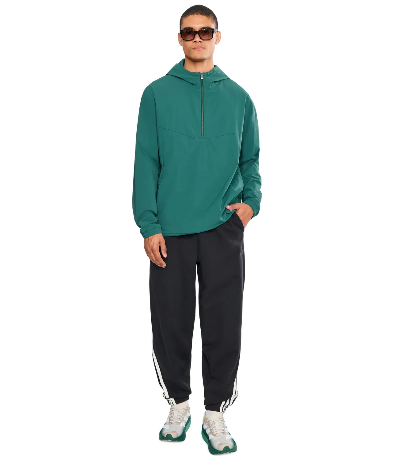 Комплект из 3 полосатых брюк с манжетами. Adidas, Black/Off-White — фото 2