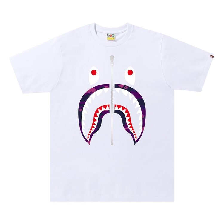 

Футболка BAPE Color Camo Shark Tee 'White/Purple', белый