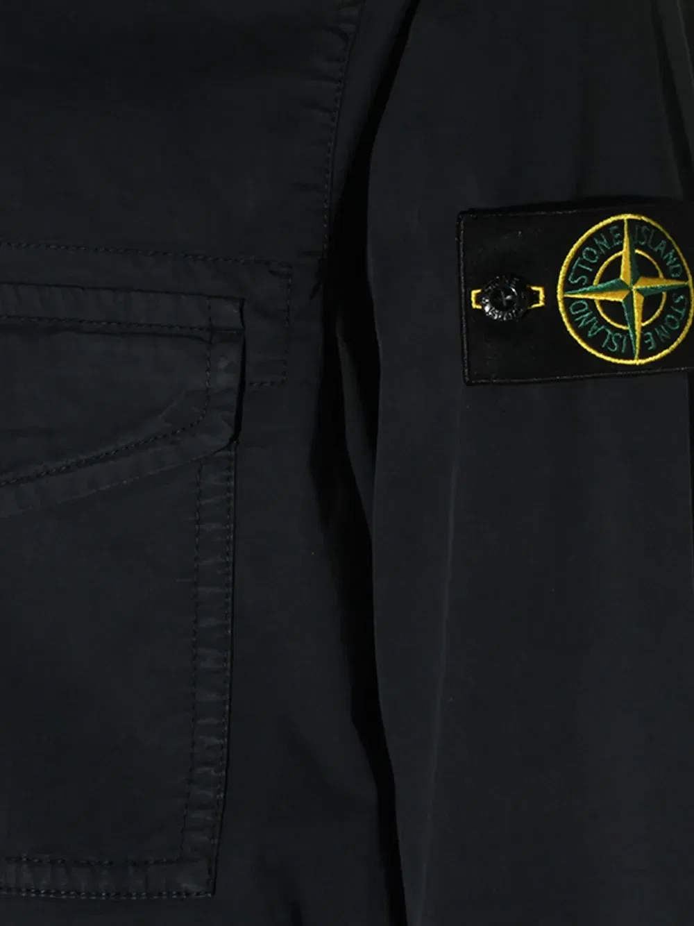 Рубашка-куртка с нашивкой в виде компаса Stone Island, черный — фото 3