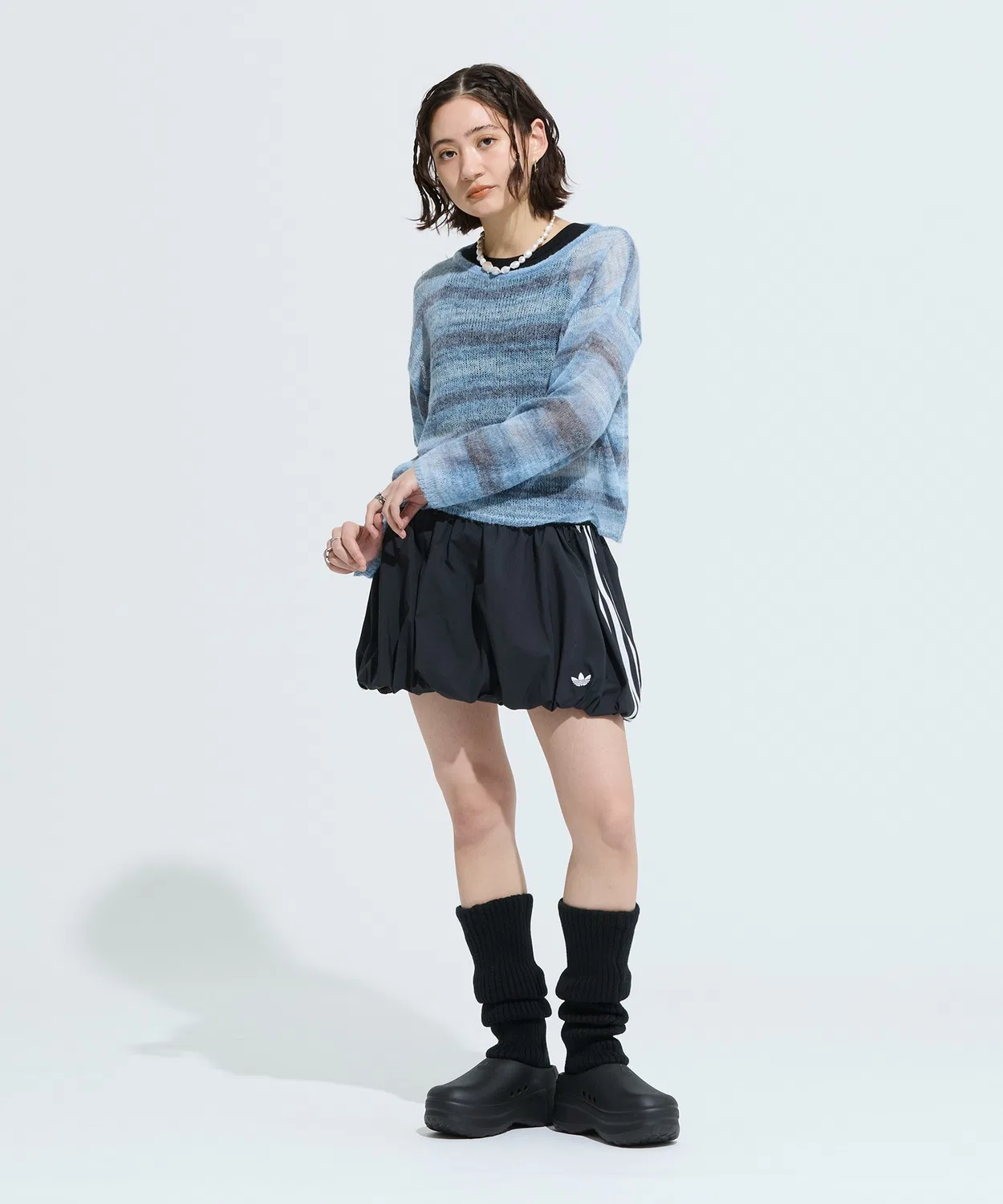 Женская юбка-баллон с эластичным поясом Adidas Originals, Черный — фото 2