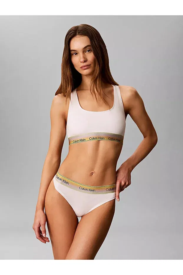 Женский бюстгальтер-бралеттка хлопковый Calvin Klein, White — фото 2