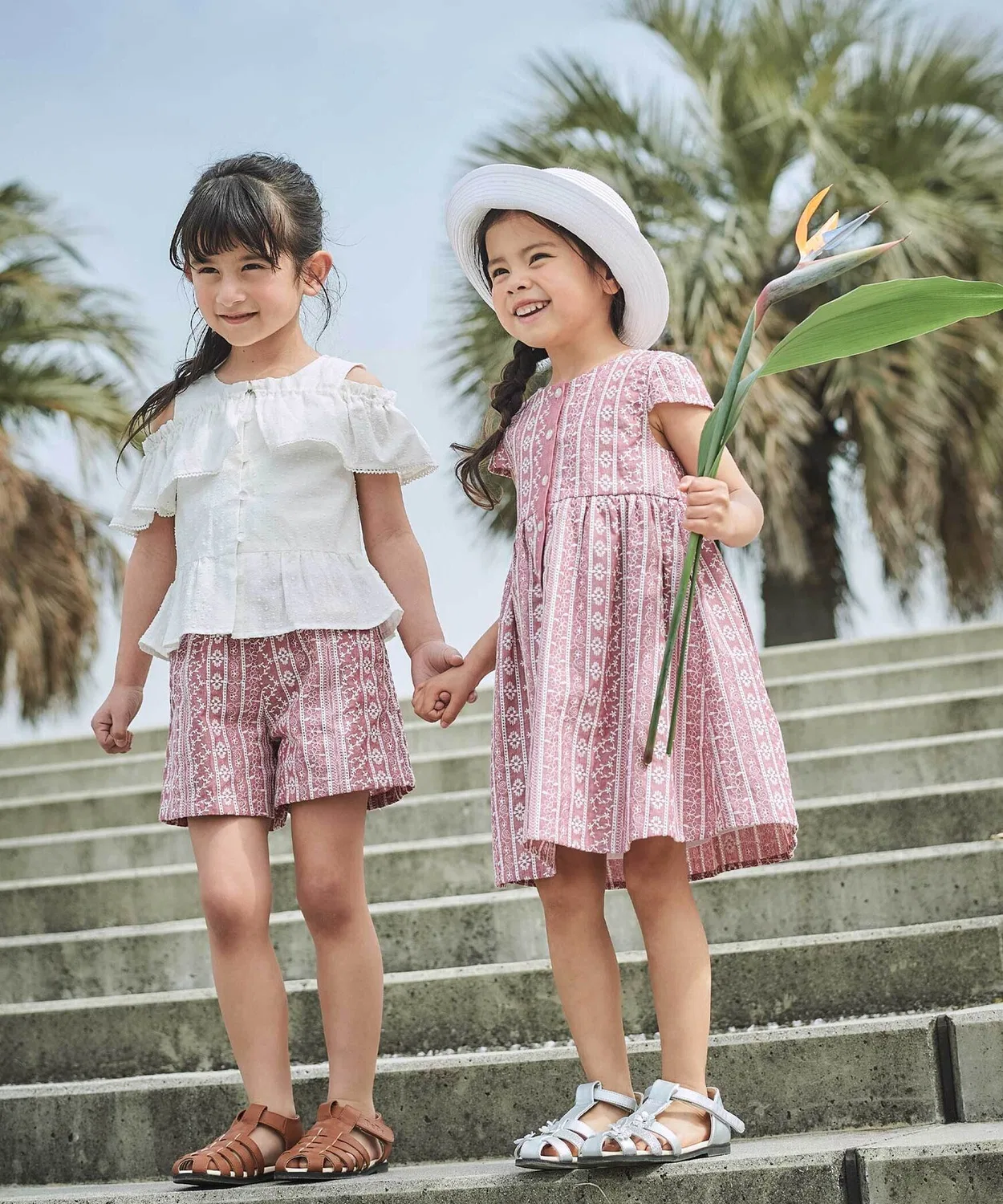 Детские шорты с кружевной вышивкой в полоску Chambray BeBe, Red — фото 3