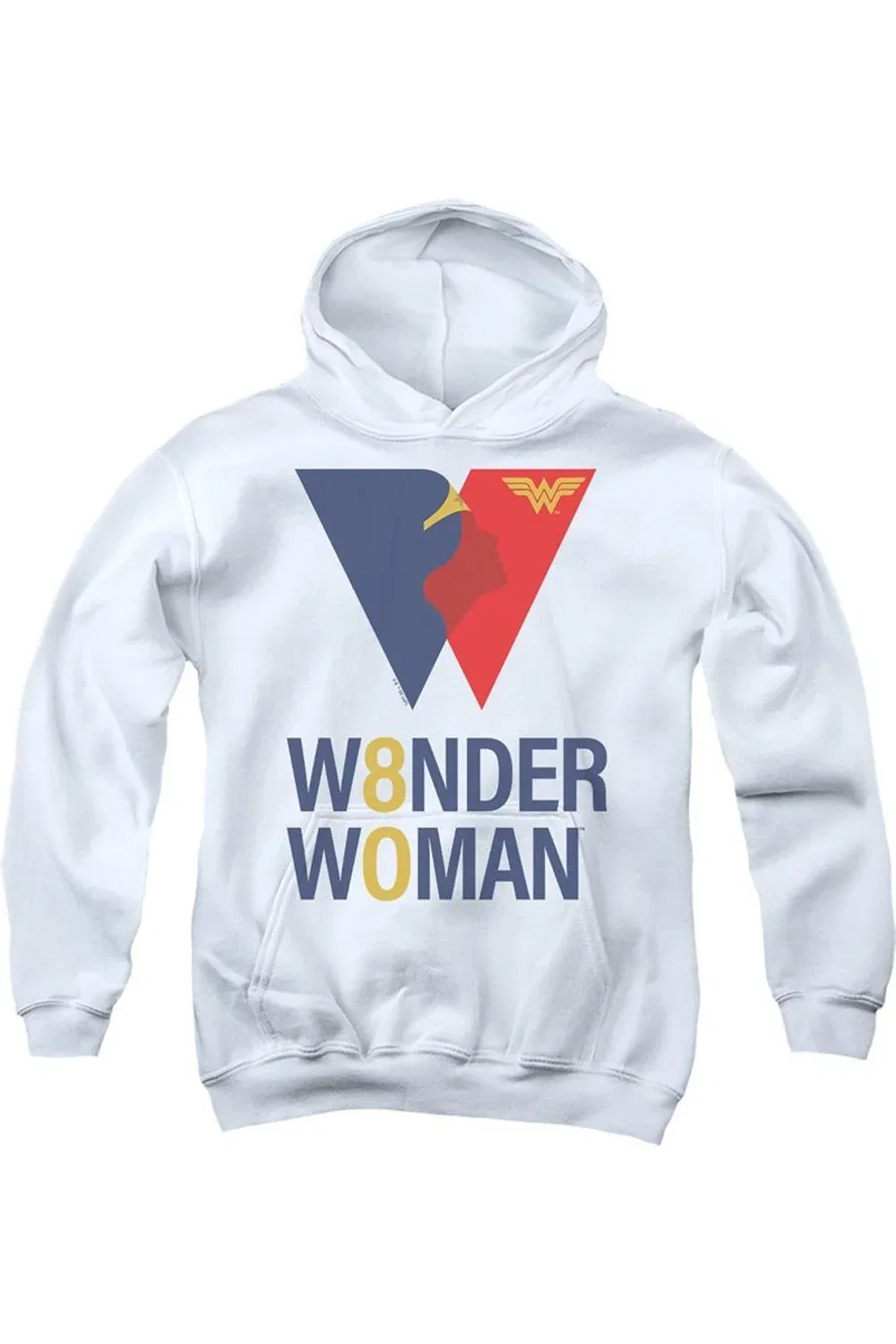 Детское худи с капюшоном Wonder Woman Ww 80th Logo Gildan, White