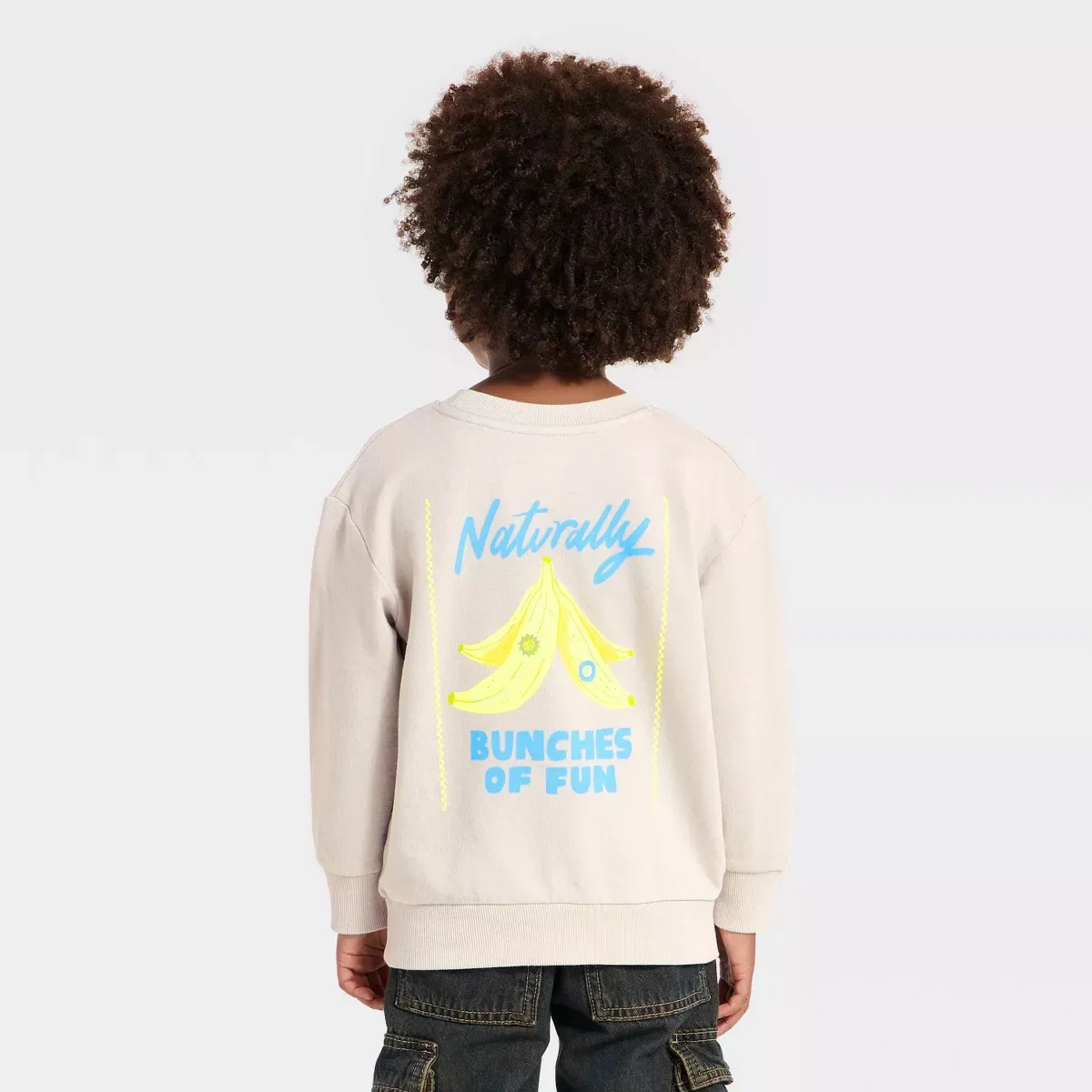 Детский свитшот с длинным рукавом French Terry Crewneck Cat & Jack, Gray — фото 3