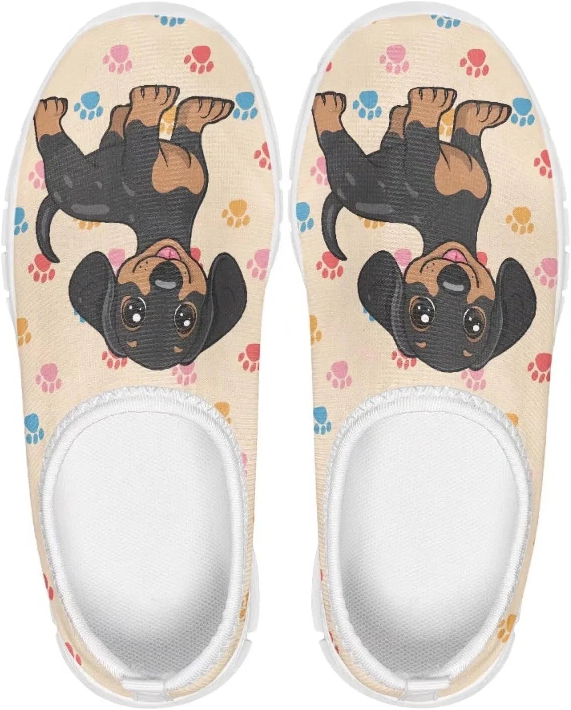 Детские кеды на скользящей подошве с принтом Rweroyiu, Dachshund Paw Yellow — фото 4