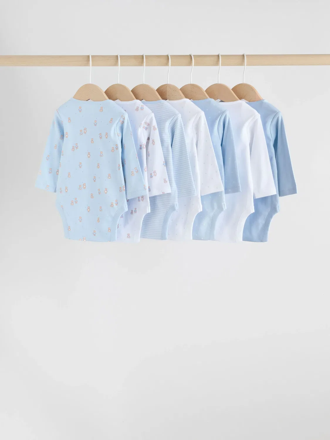 Боди для новорожденных с длинным рукавом, 7шт, Blue Bear Next, голубой — фото 2