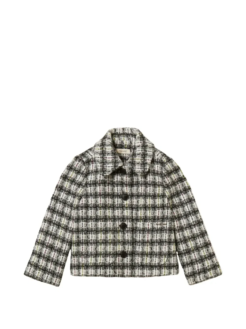 Жакет из ткани букле в клетку TWINSET Kids, белый