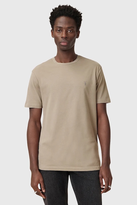 

Хлопковая футболка BRACE Allsaints, бежевый