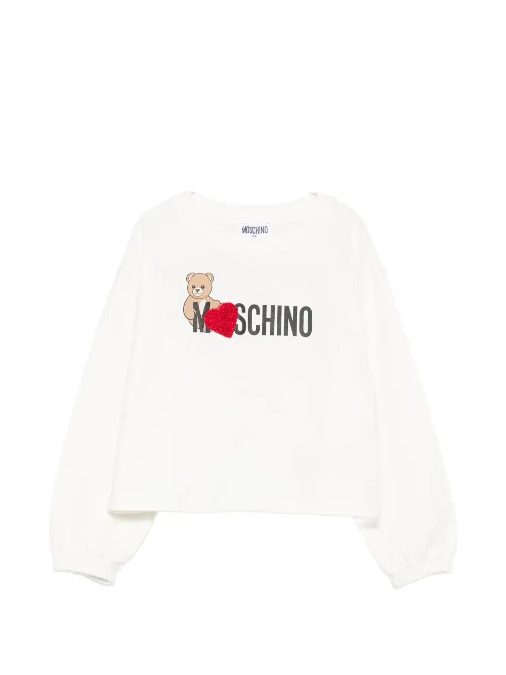 Толстовка с принтом "Тедди" и нашивкой в форме сердца Moschino Kids, белый
