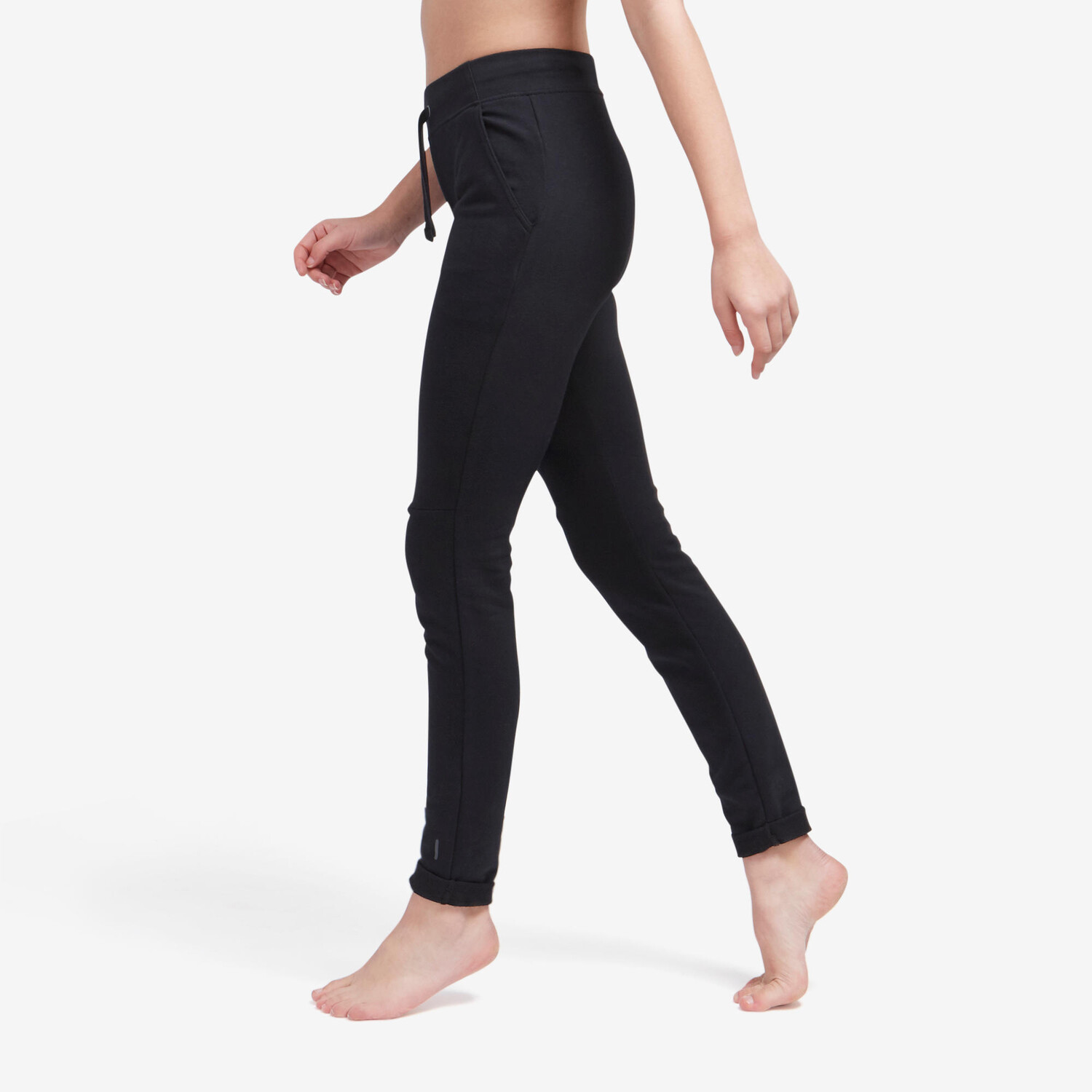 

Спортивные штаны Fitness Slim 500 органический хлопок женские черные DOMYOS, черный