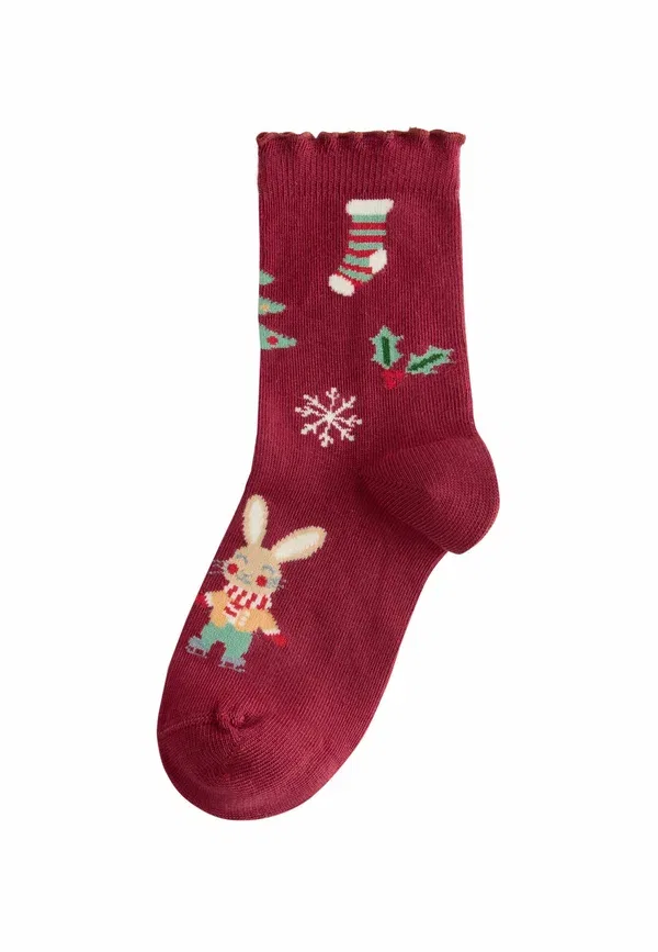 Комплект из 4 пар носков, клетка, Christmas 4 pack, Next, красный, зеленый и кремовый — фото 3