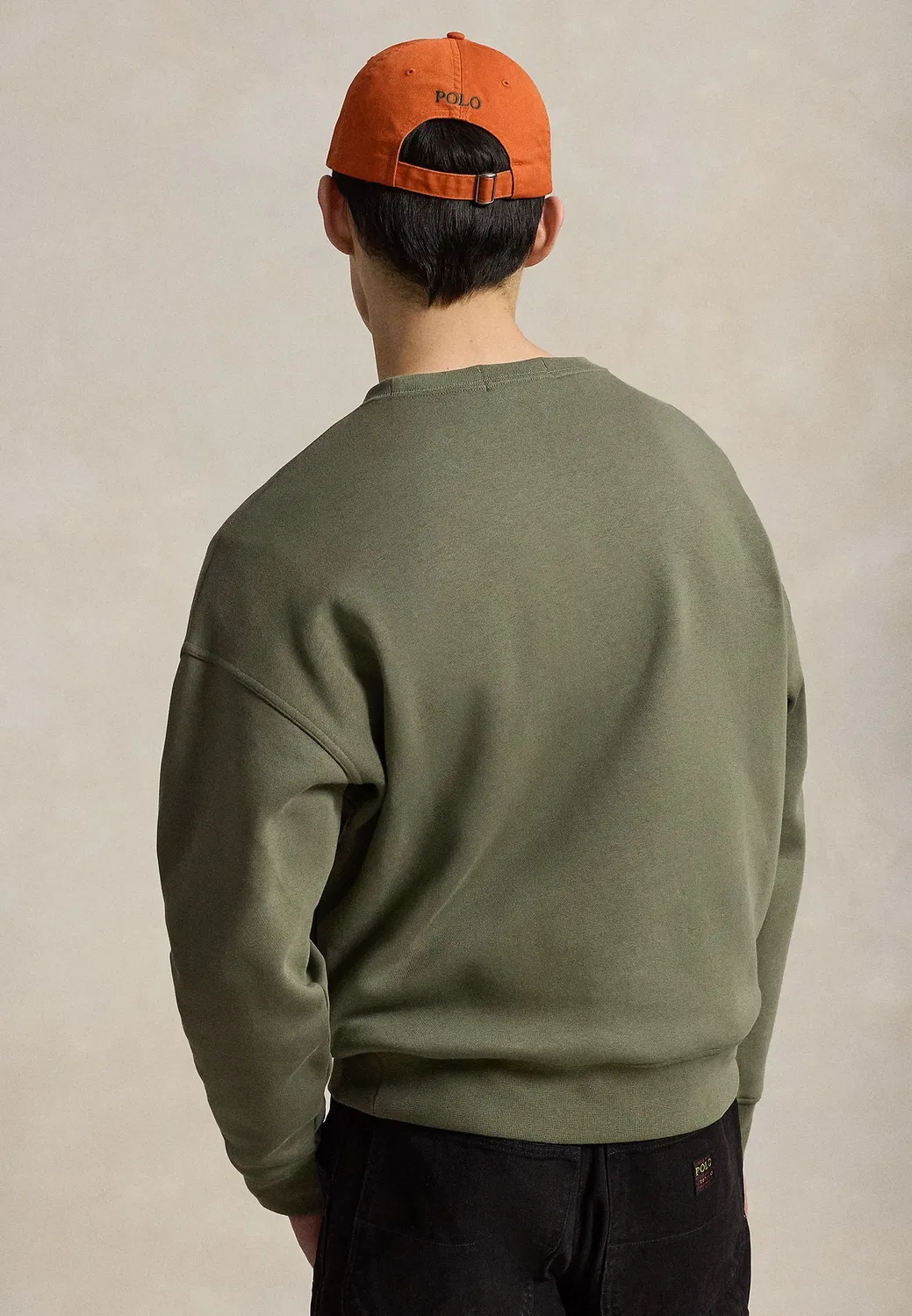 Свободная спортивная толстовка-поло унисекс - толстовка Polo Ralph Lauren, Cruise Olive — фото 3