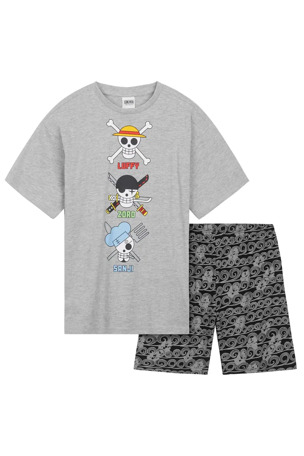 Комплект пижамы с коротким рукавом One Piece, Grey