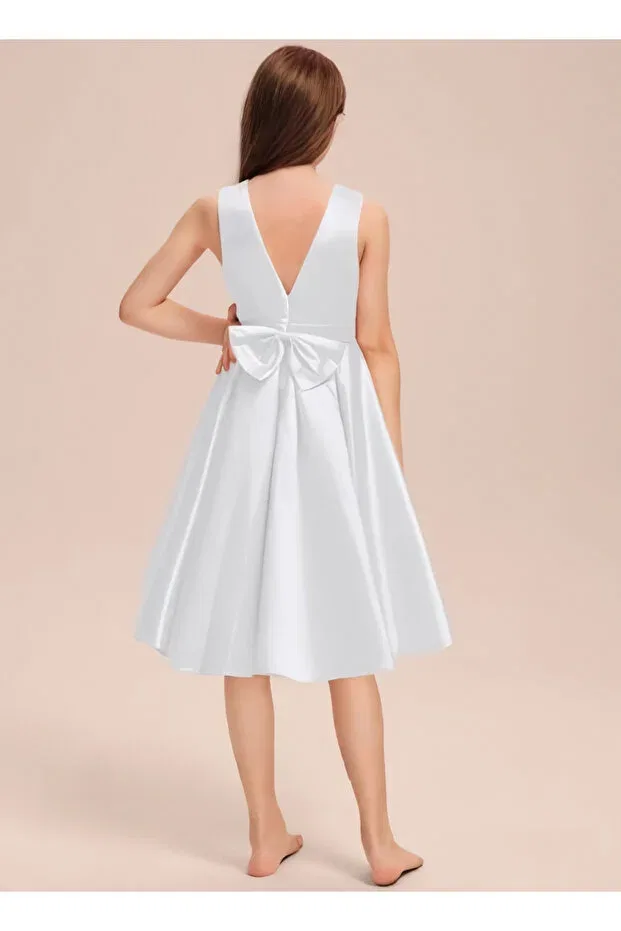 Детское платье для девочек асимметричное Modest Hsnlife, White — фото 2