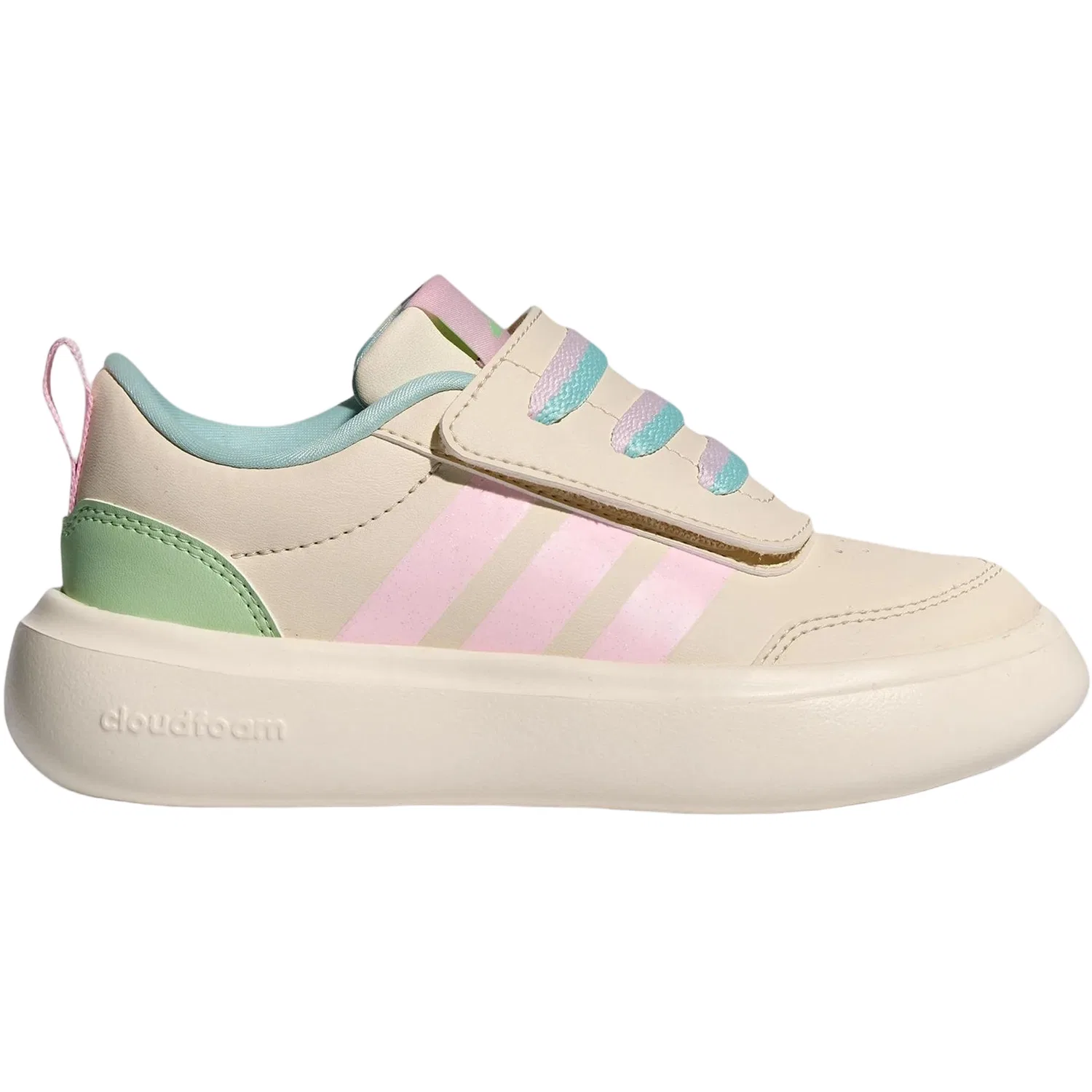 Детские повседневные кроссовки Wonder White/Clear Pink/Light Shimmery Blue Adidas — фото 3