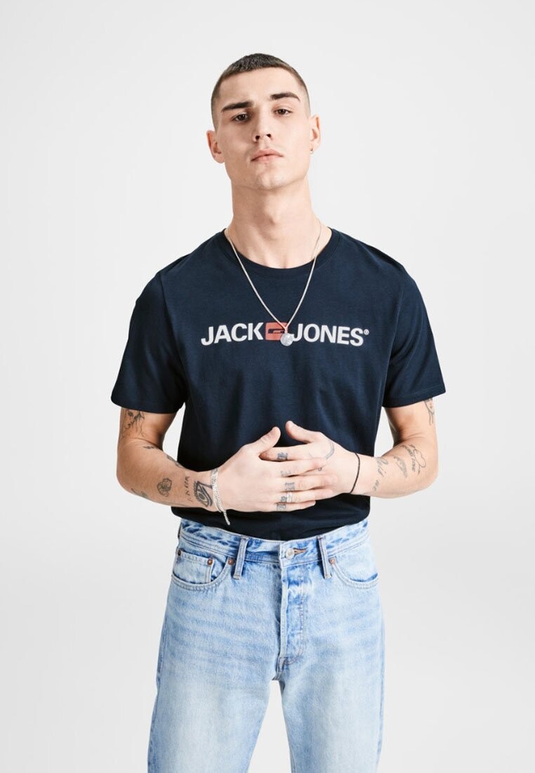 

Футболка с принтом Jack & Jones, темно-синий