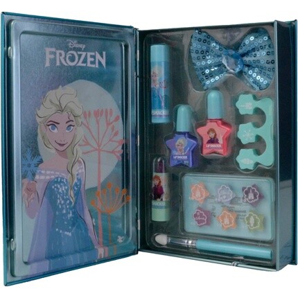 

Банка Lip Smacker Frozen Beauty Book с губной помадой, бальзамом для губ, мерцающими кремами и лаками для ногтей для детского образа принцессы — аксессуары для волос и макияжа в комплекте