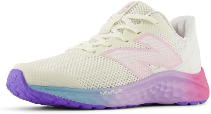 

Кроссовки New Balance Unisex-Child Fresh Foam Arishi V4 с шнуровкой, розовый/серый/сиреневый