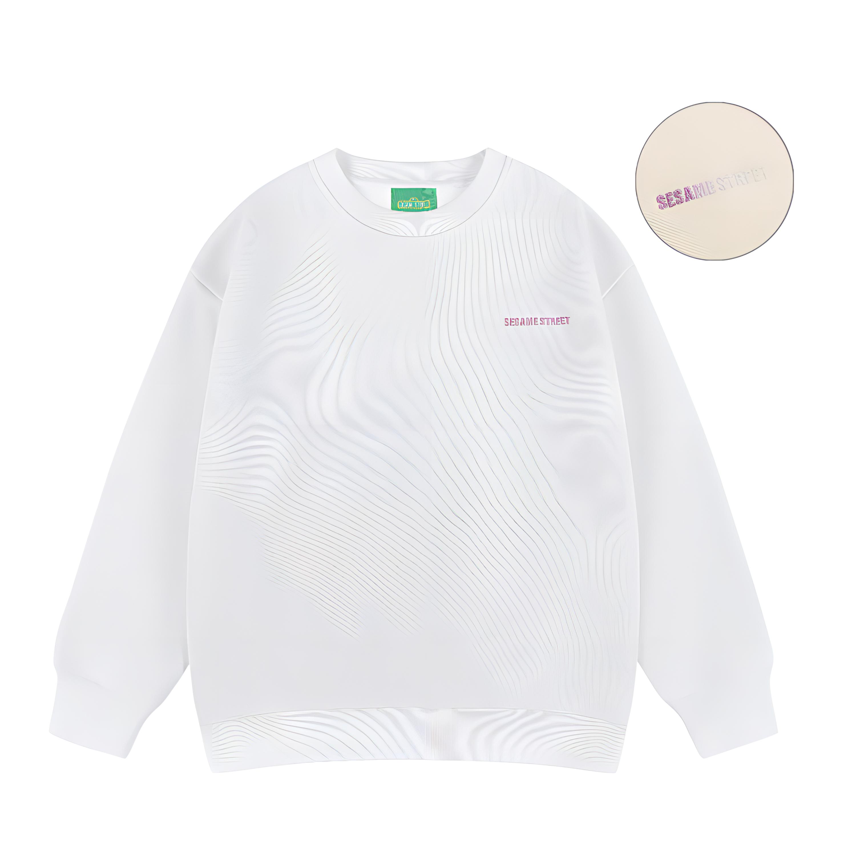 

Свитшот утепленный с флисовой подкладкой Unisex SESAME STREET, белый crew neck regular