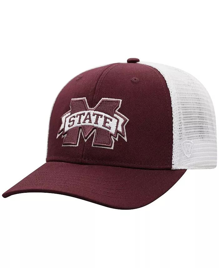 

Мужская темно-бордовая, белая бейсболка-кепка Trucker Snapback от Mississippi State Bulldogs Top of the World