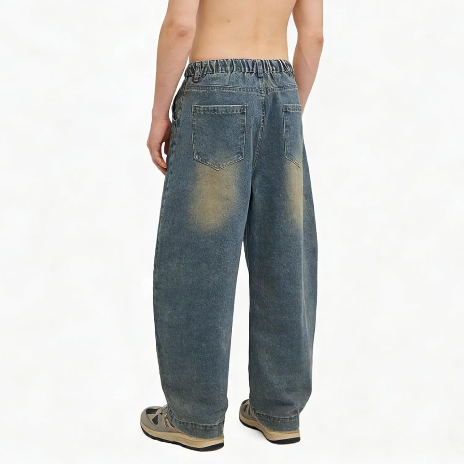 Джинсы свободные Baggy Hip Hop, Retro Blue — фото 4