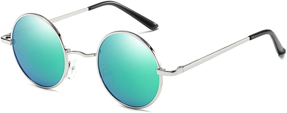 

Классические поляризованные круглые солнцезащитные очки для мужчин, маленькие, в винтажном стиле ретро, ​​для женщин, для вождения, металлические очки KTUCN, Silver Green
