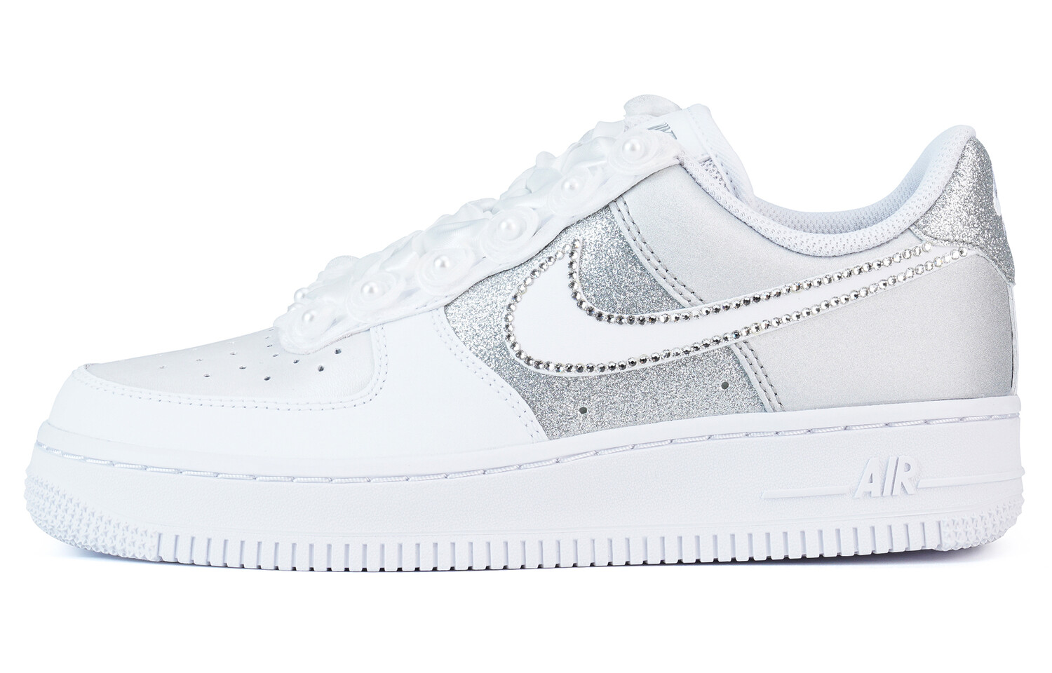 

Кроссовки Nike Air Force 1 Skateboard Shoes Women's Low-Top Silver/Gray White