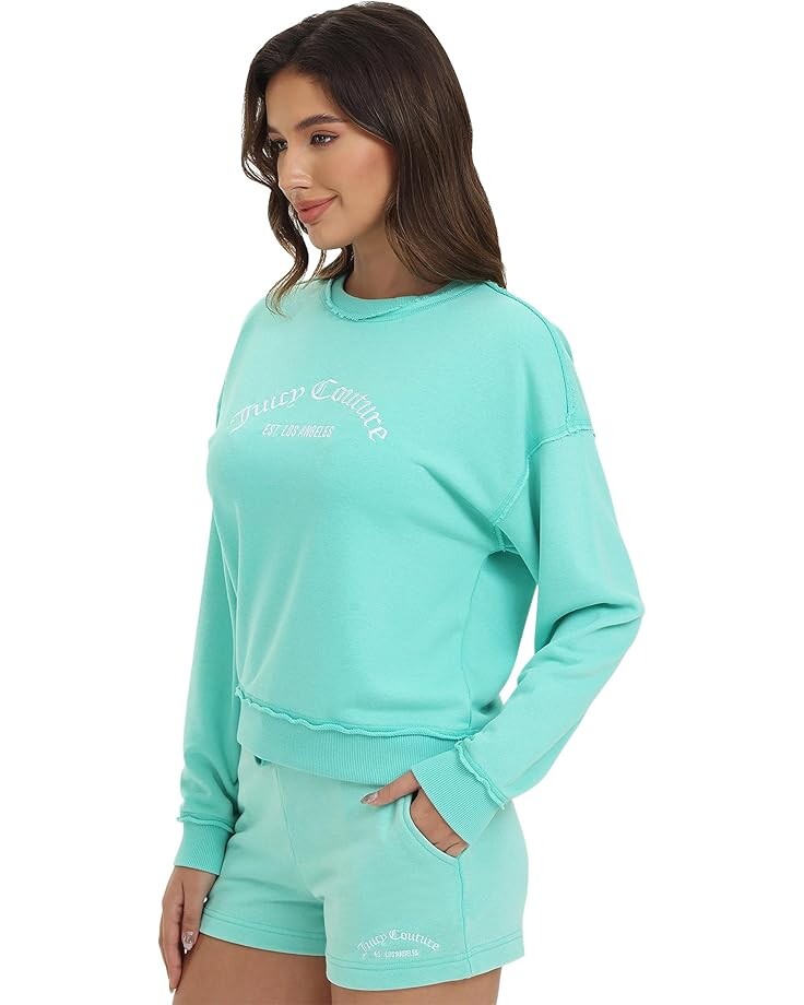 

Толстовка Juicy Couture Embroidered Pullover Sweatshirt, цвет Bermuda Sky