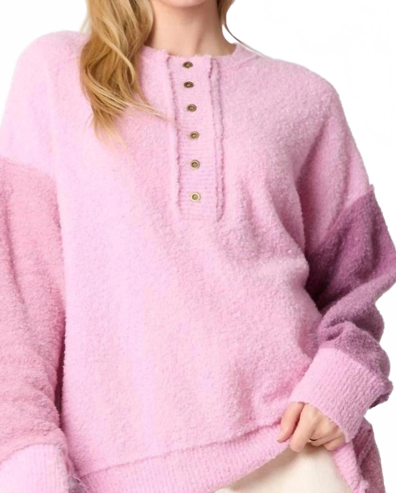 

Be Free Хенли свитер в розовом мультиколоре Peach Love