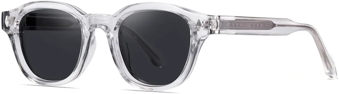 

Солнцезащитные очки в квадратной оправе для мужчин и женщин, защита от УФ-излучения UV400, круглые солнцезащитные очки в стиле ретро LIGOES, Clear With Grey