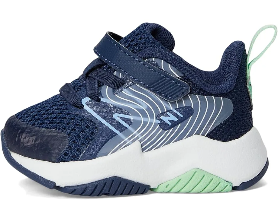 Кроссовки New Balance Kids Rave Run v2 Bungee Lace with Top Strap, NB Navy/Electric Sky/SweetgrassSee Less — фото 4