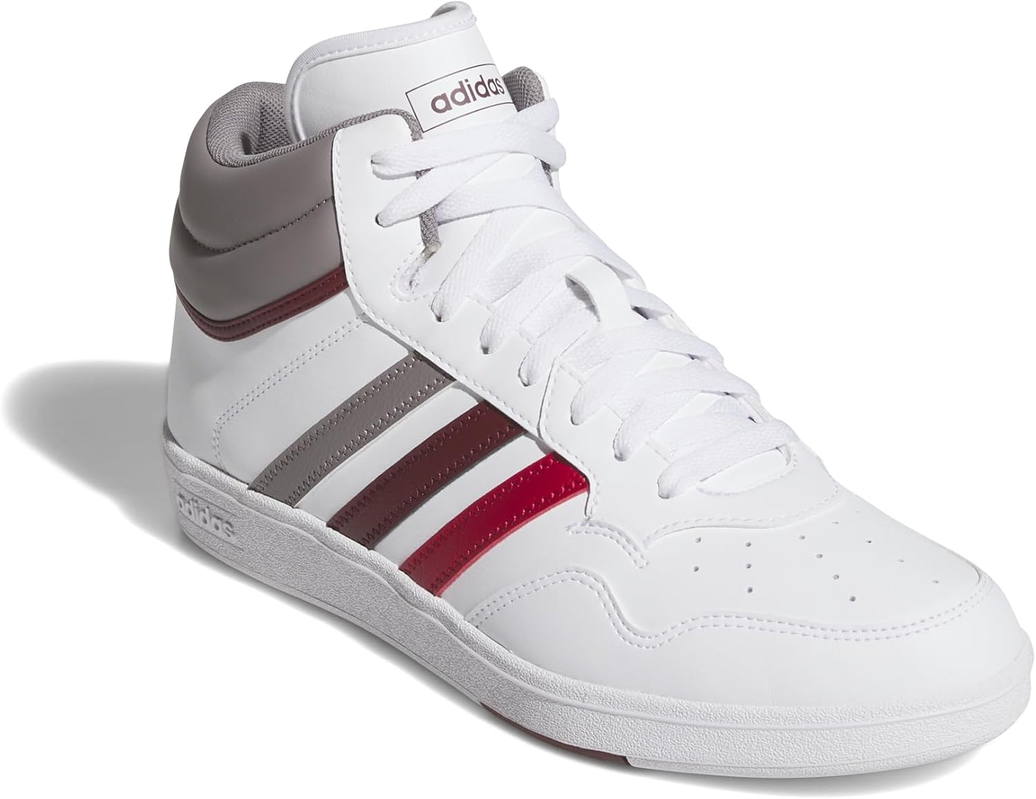 Кроссовки Adidas Unisex-Adult Hoops 4.0 Mid Top, белый/красный — фото 4