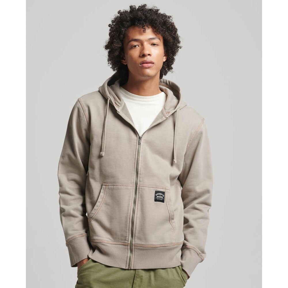 

Толстовка Superdry Contrast Stitch Full Zip, бежевый
