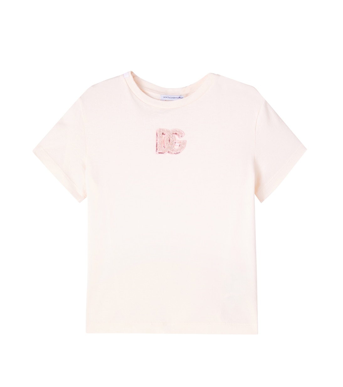 

DG футболка из хлопкового джерси с пайетками Dolce&Gabbana Kids, Rosa Pallido