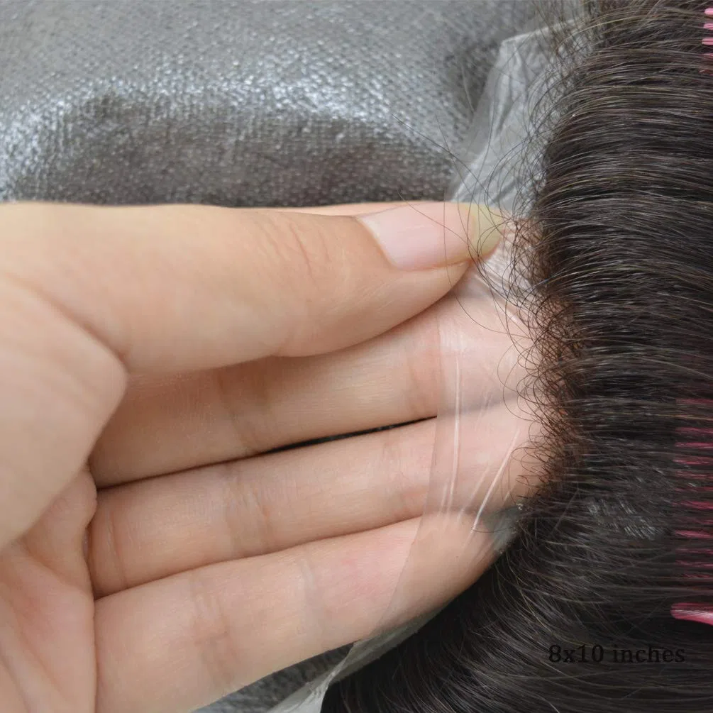 Мужской накладной парик Hairnotion из натуральных волос, 8 x 10 дюймов Hair Notion, 1B20# — фото 2