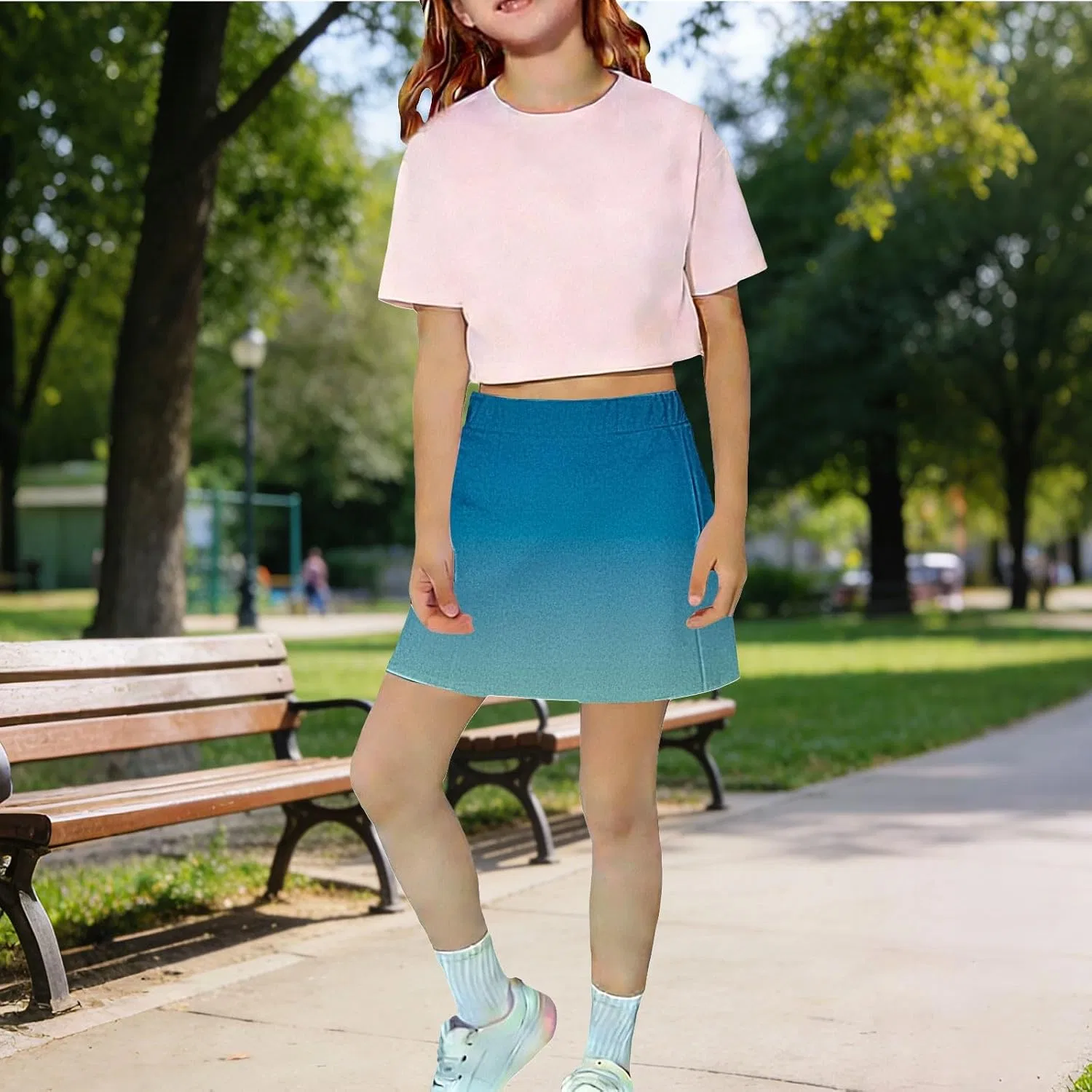 Юбка-шорты для девочек Athletic Uniform Skorts, 2-blue — фото 2